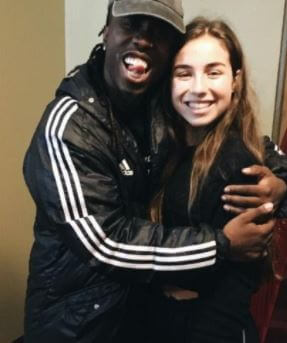 Enola Bedard with the Choreographer Will posing after their rehearsal